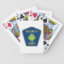 Welcome To Android (Bugdroid) County Sign Poker Cards