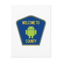 Welcome To Android County (Bug Droid Sign)