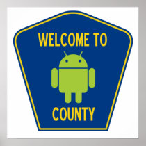 Welcome To Android County (Bug Droid Sign)