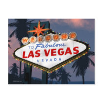 Welcome to Las Vegas Sign Retro Neon Sign Postcard