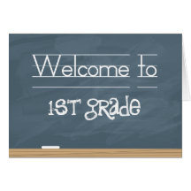 Welcome to School Chalkboard with smudge marks Card