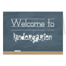 Welcome to School Chalkboard with smudge marks Greeting Cards