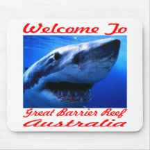 Welcome To The Great Barrier Reef Shark Mousepads