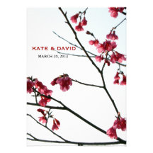 Welcoming Spring/Oriental Zen Sakura 5x7 Personalized Announcements