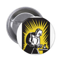 Welder Metal Worker Welding Retro Buttons