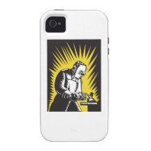Welder Metal Worker Welding Retro Vibe iPhone 4 Cover