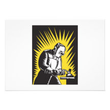 Welder Metal Worker Welding Retro Personalised Announcements