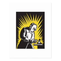 Welder Metal Worker Welding Retro Post Cards