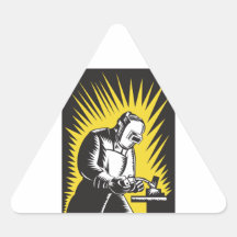 Welder Metal Worker Welding Retro Triangle Stickers