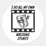 Welding Stunts Round Stickers