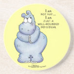 Well-Rounded Hippo-Blue Hippopotamus Beverage Coasters