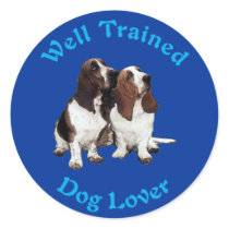 Well Trained (Basset Hound) Round Stickers