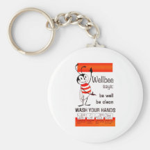 Wellbee CDC WASH YOUR HANDS Advertisement Poster Key Chain