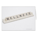 Wellness Spelled On A Word Board Game. Card