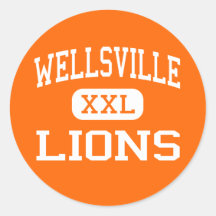 Wellsville - Lions - High - Wellsville New York Round Sticker