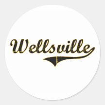 Wellsville Missouri Classic Design Round Stickers