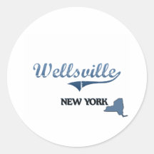 Wellsville New York City Classic Round Stickers