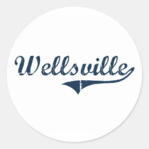 Wellsville New York Classic Design Round Sticker