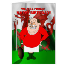 Welsh and Proud Rugby Birthday Card