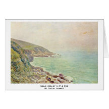 Welsh Coast In The Fog By Sisley Alfred Cards