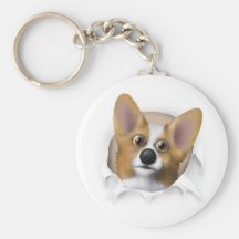 Welsh Corgi 1 Busting Out Keychain