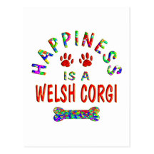 Welsh Corgi Happiness Post Cards