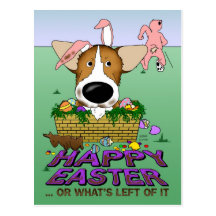 Welsh Corgi Happy Easter Postcard