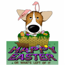 Welsh Corgi Happy Easter Sculpture Cut Out