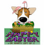 Welsh Corgi Happy Easter Sculpture Cut Out