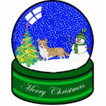welsh corgi snow globe photo sculpture