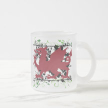 Welsh Dragon Frosted Coffee Mug