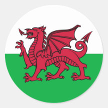 Welsh Dragon Round Sticker