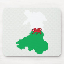 Welsh Flag Map full size Mouse Pad