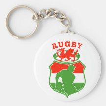 welsh rugby player wales red dragon shield keychains