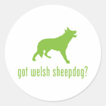 Welsh Sheepdog Round Stickers