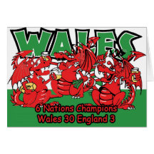 Welsh Six Nation Rugby Champions, W 30-3 E Greeting Cards