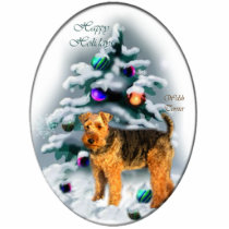 Welsh Terrier Christmas Gifts Ornament Photo Cut Outs