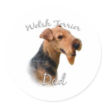 Welsh Terrier Dad 2 Round Stickers