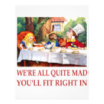 WE'RE ALL QUITE MAD, YOU'LL FIT RIGHT IN LETTERHEAD DESIGN