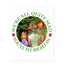 We're All Quite Mad, You'll Fit Right In! Postcards