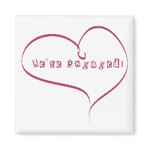 We're Engaged Announcement Fridge Magnet
