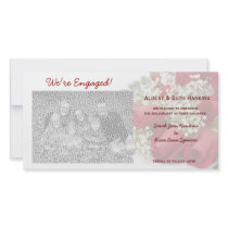 We're Engaged Red Roses Photo Cards