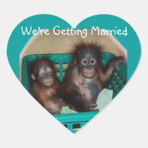 We're Getting Married Heart Stickers