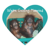 We're Getting Married Heart Stickers