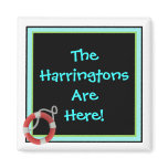 We're Here Personalized Stateroom Door Marker Fridge Magnet