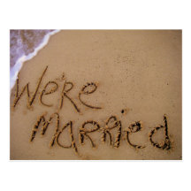 We're Married in Sand Postcard