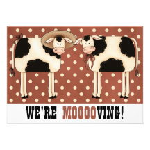 We're Moving! Funny Country Cows Housewarming Custom Invitations