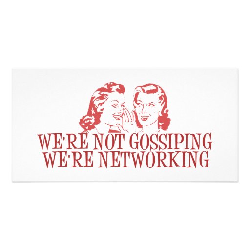 We're Not Gossiping Were Networking Personalized Photo Card