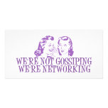 We're Not Gossiping We're Networking Purple photo cards