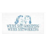 We're Not Gossipping We're Networking Blue Photo Card Template
